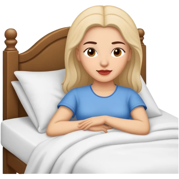 Albanian woman chilling in bed emoji