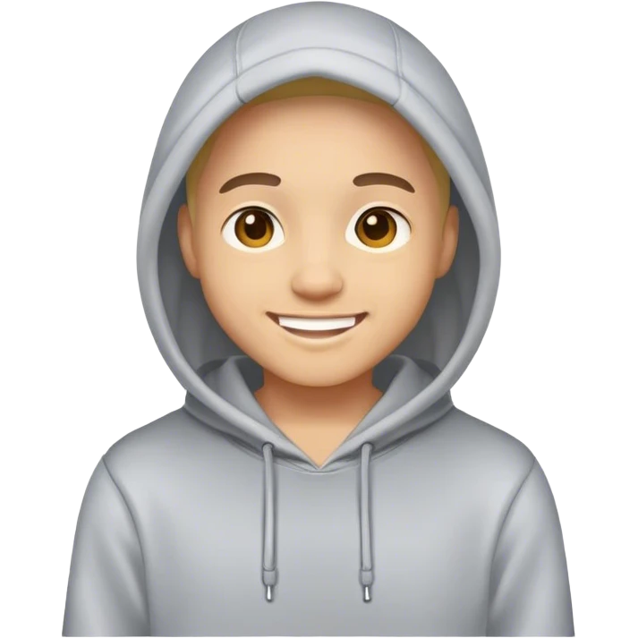 smiley face ￼ in hoodie emoji