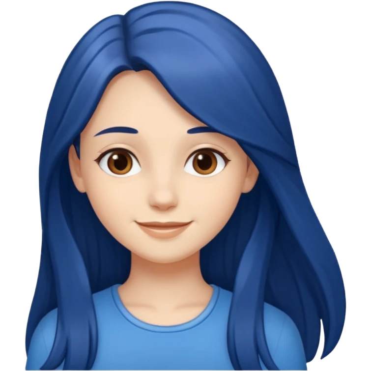 girl with long blue and brown hair emoji