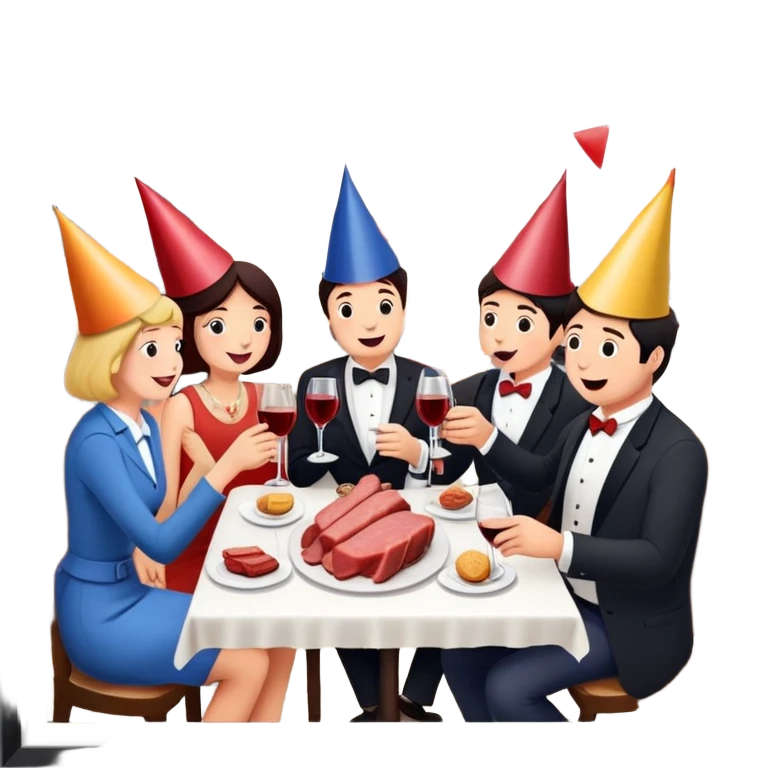 artist wine Party at a french SPAM meat cafe LANDSCAPE  emoji