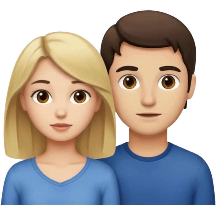 Dirty blonde girl with her brunette boyfriend  emoji