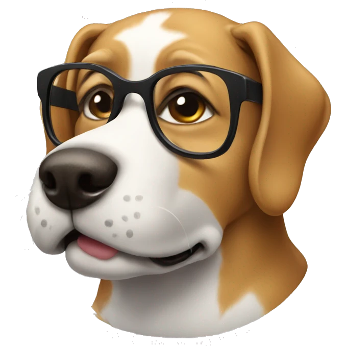 Dog with glasses emoji