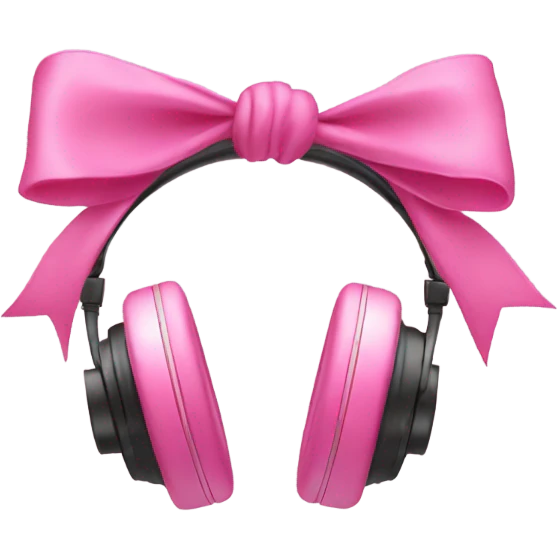 headphones with bows pink emoji