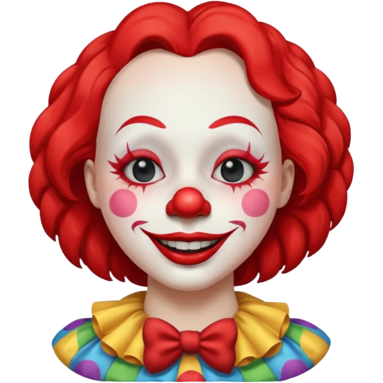 female clown sleeping eyes closed emoji