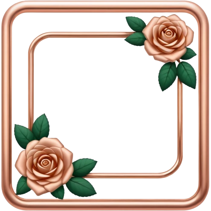  square rose gold frame emoji