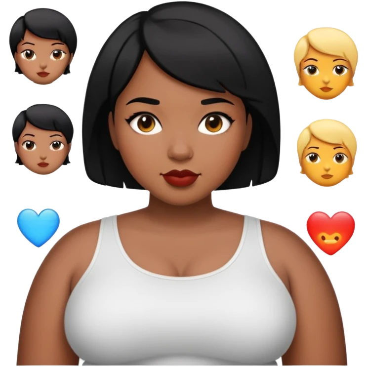 25-year-old black woman with short black hair who is plus size  emoji