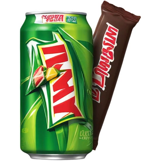 Mountain Dew and the chocolate bar  emoji