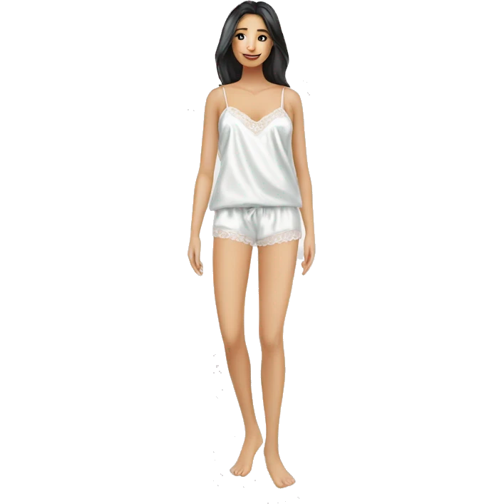 white satin camisole pajam emoji