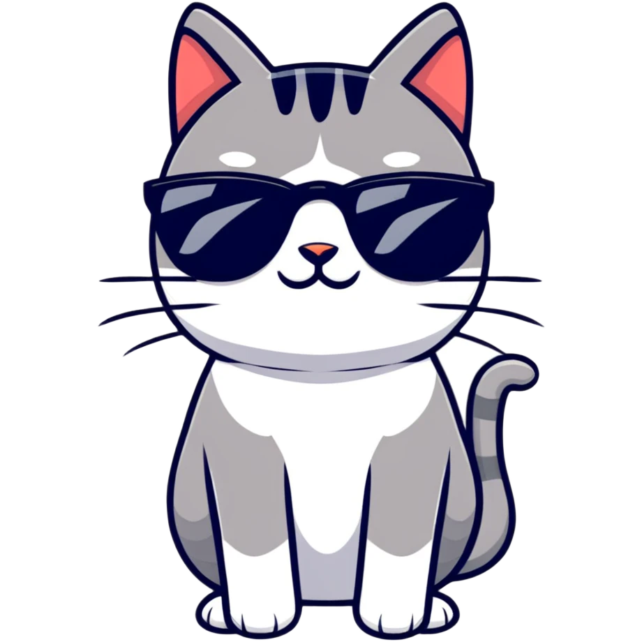 Cat with sunglasses emoji