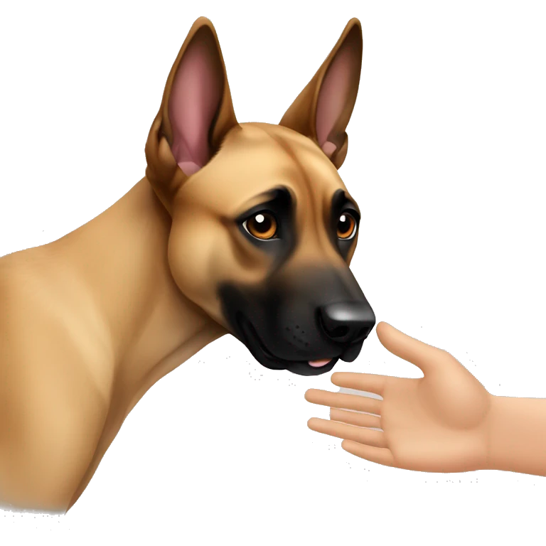 malinois say hello with hand emoji