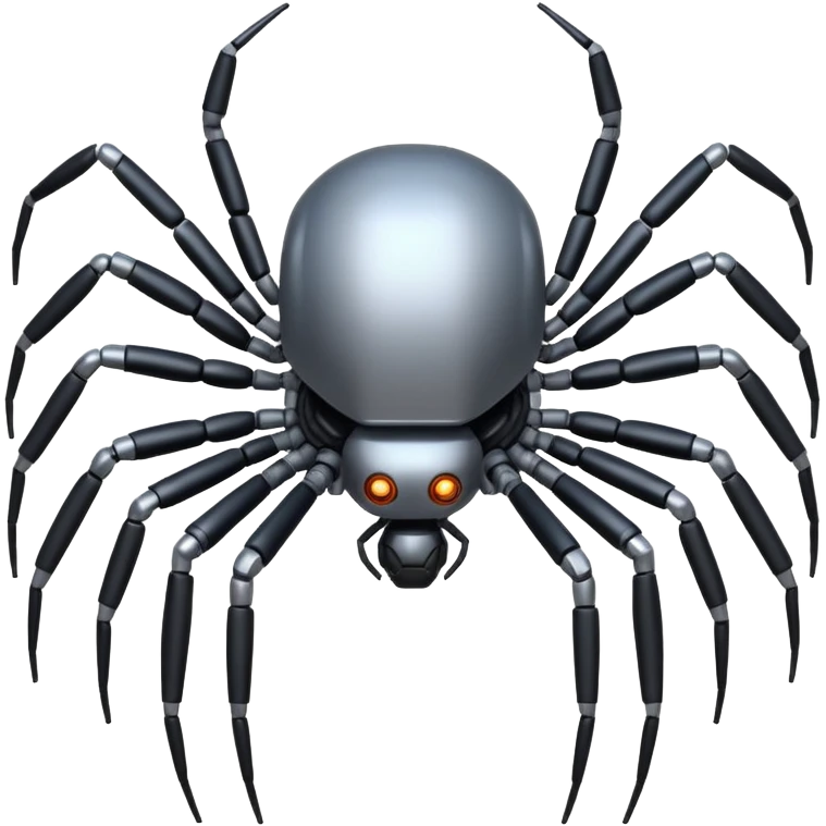 completely symetrical 4 legged robot. center square with spider leg extending from each corner emoji