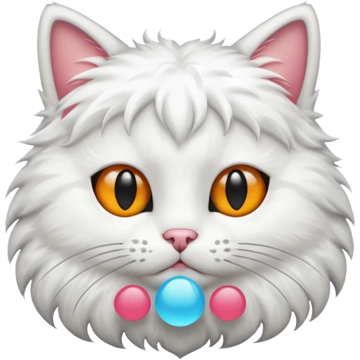 cat white with black spot emoji