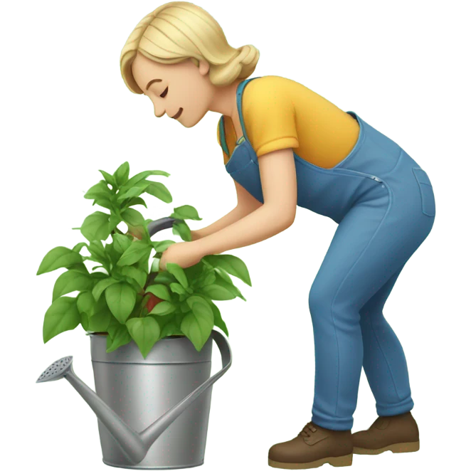 White woman watering plants  emoji