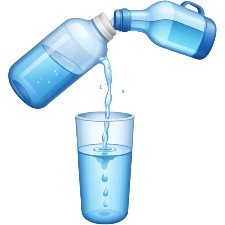 bottle of water being poured out into the air emoji