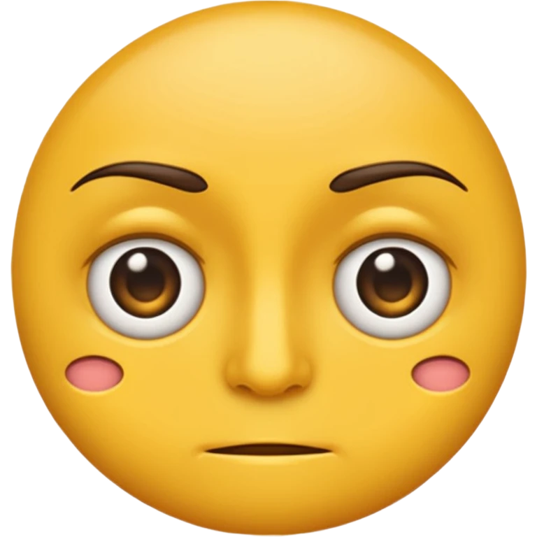 Un emoji qui fait un side eyes avec une œil plus gros que l’autre et un gros sourcil  emoji