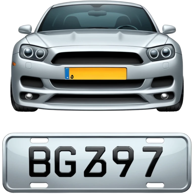 Make a car number plate say this BGZ9007 and make the car there to emoji