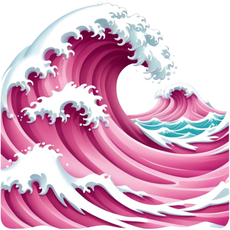 Pink Sea waves emoji