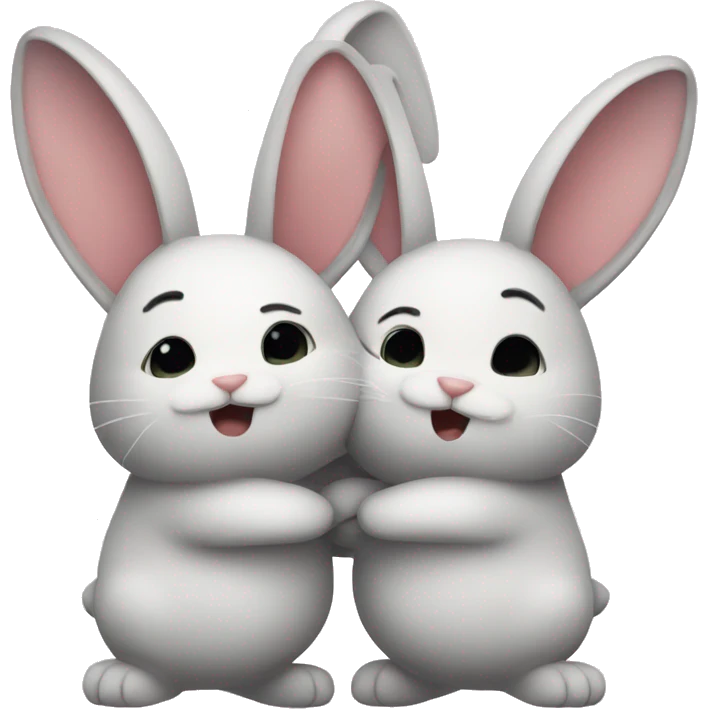 2 rabbits hugging  emoji
