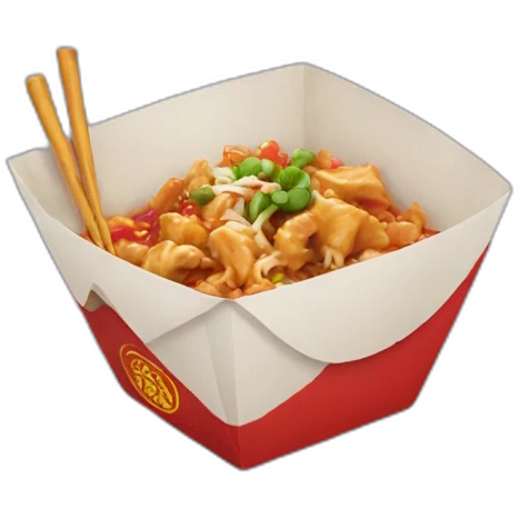 Cat eating Chinese takeout  emoji