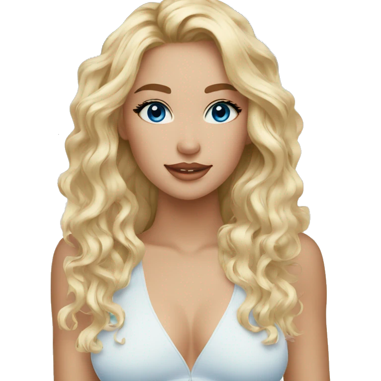 blue eyes girl blonde beach waves emoji