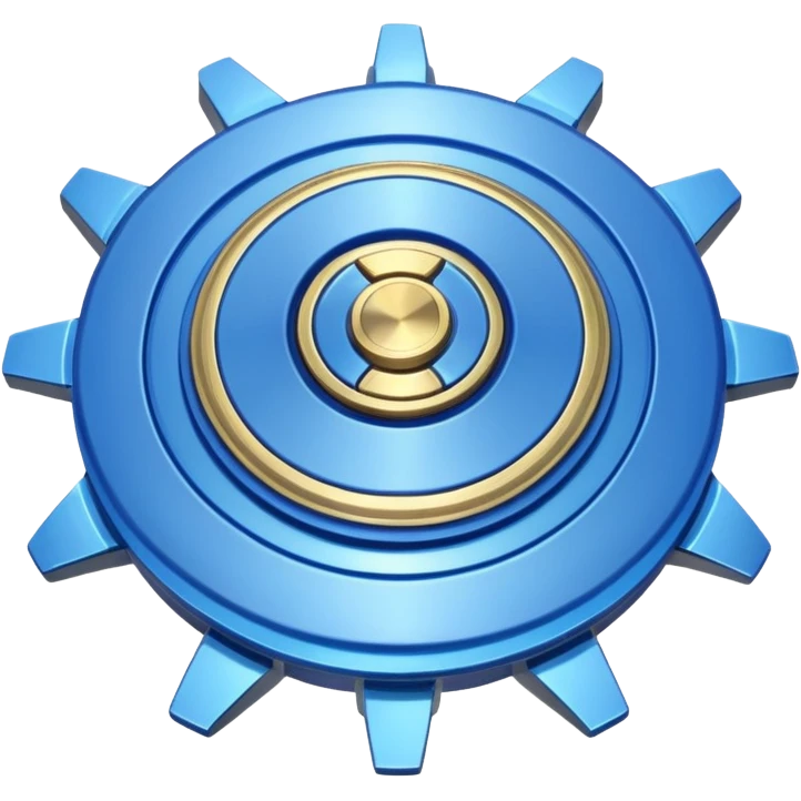 A blue Beyblade with 3 blades like Victory Valtryek emoji