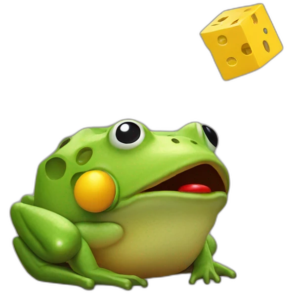 pacman frog face side view eats code blocks emoji