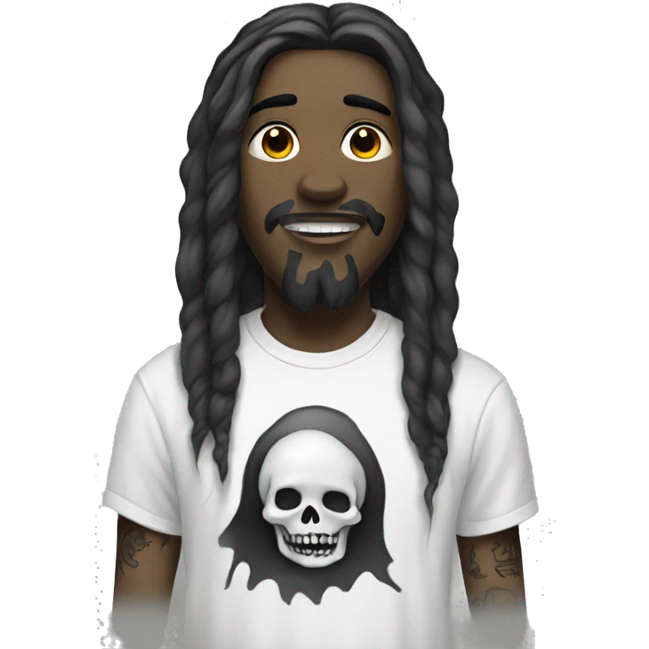 Ghost with tattoos, wearing nirvana T-shirt and black shoes  emoji
