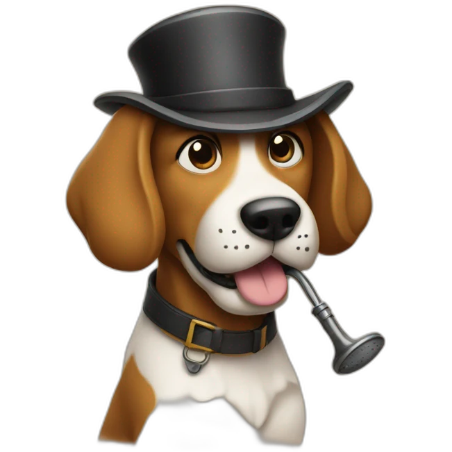 Pluto the dog with a pipe emoji