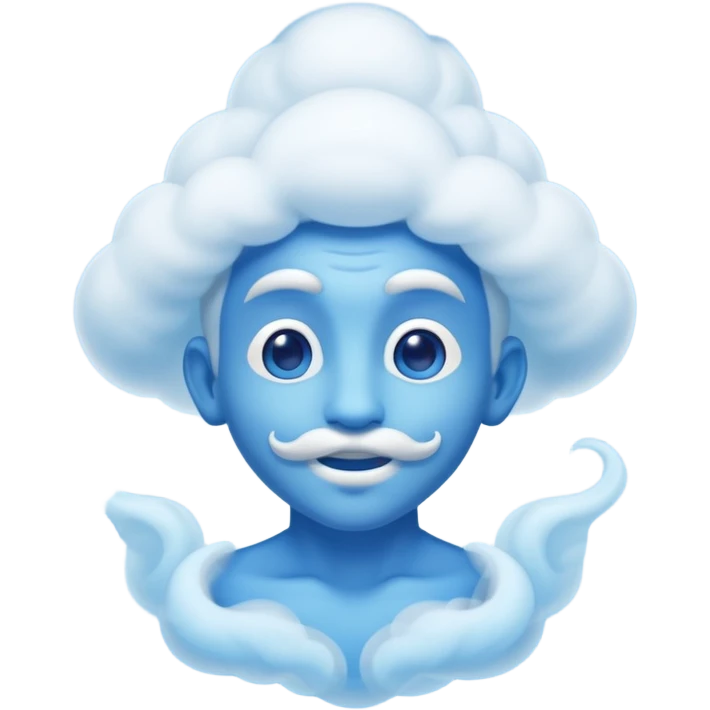 blue genie emerging smoke. emoji