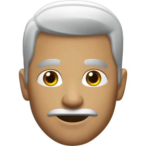 man with silver.white buzzed haircut & a goatee emoji