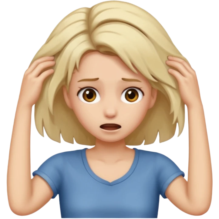 Girl ripping hair out yelling emoji