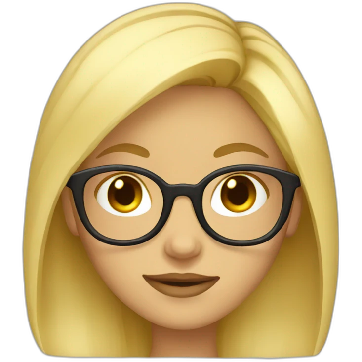 Blond girl with glasses emoji