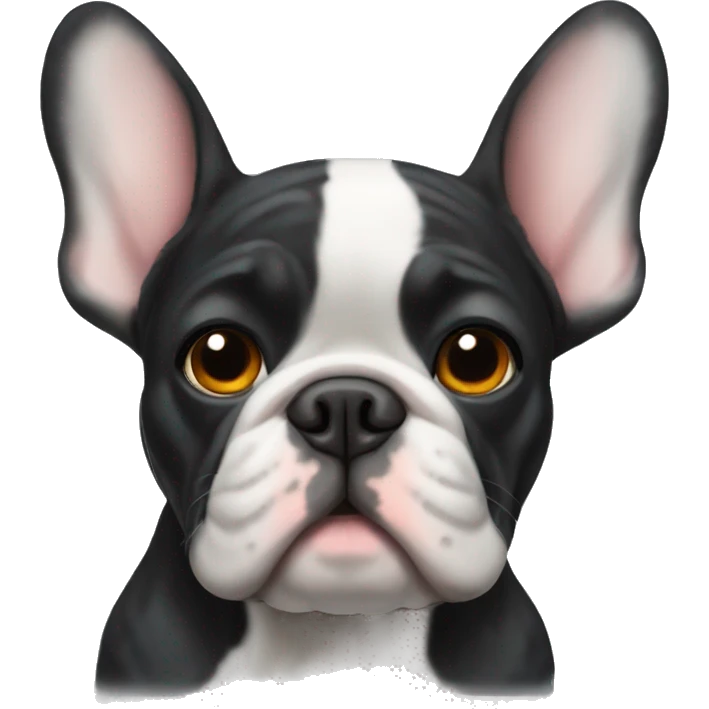 A black-tiger French bulldog emoji