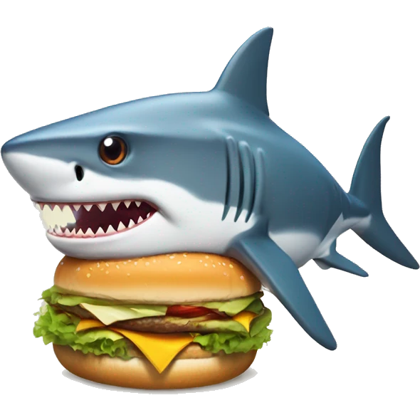 shark with a burger emoji