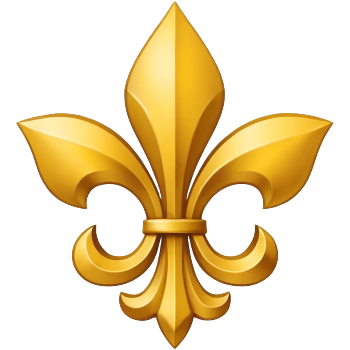 Minimal emoji-style Louisiana Creole flag with a deep blue background, a single gold five-pointed star in the upper left, and three gold fleur-de-lis below it. Flat vector design, clean lines, high contrast, no text, clear at small size. emoji