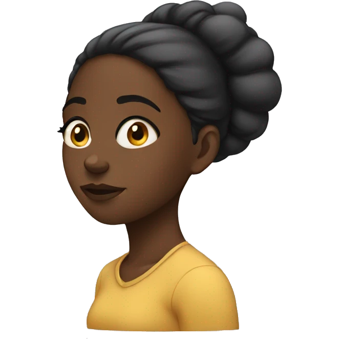 Black girl thinking emoji