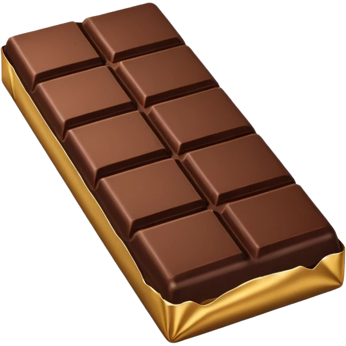 Draw a chocolate bar using an isometric camera with a High-Angle Shot. emoji