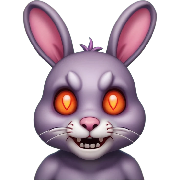 zombie rabbit portrait, head and shoulders only, stitched ears, creepy cute smile, glowing eyes, undead forest vibe, 3D cartoon, mobile game icon style, clean background, no text, no watermark
 emoji