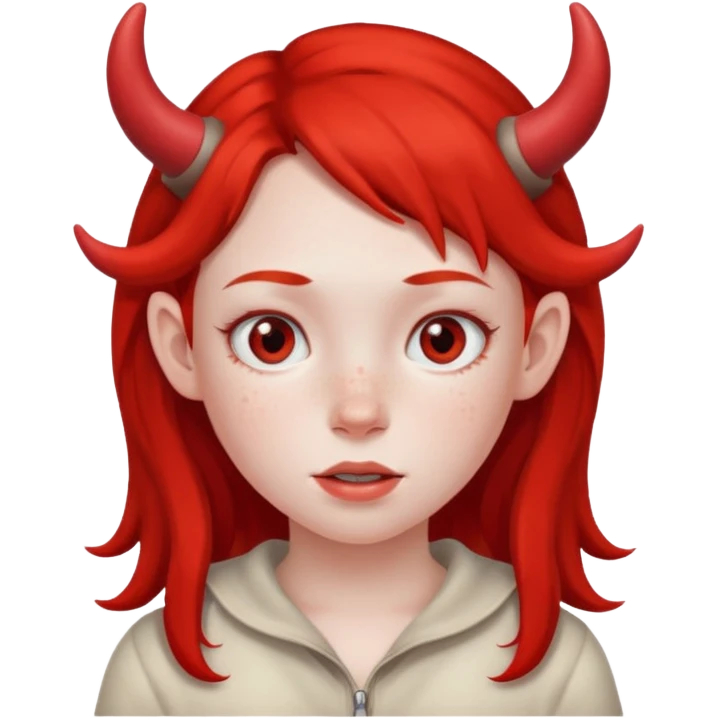 girl kid with small red horns emoji