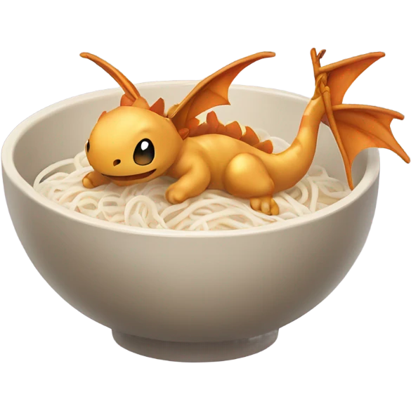 Rice noodle with dragonite wings emoji