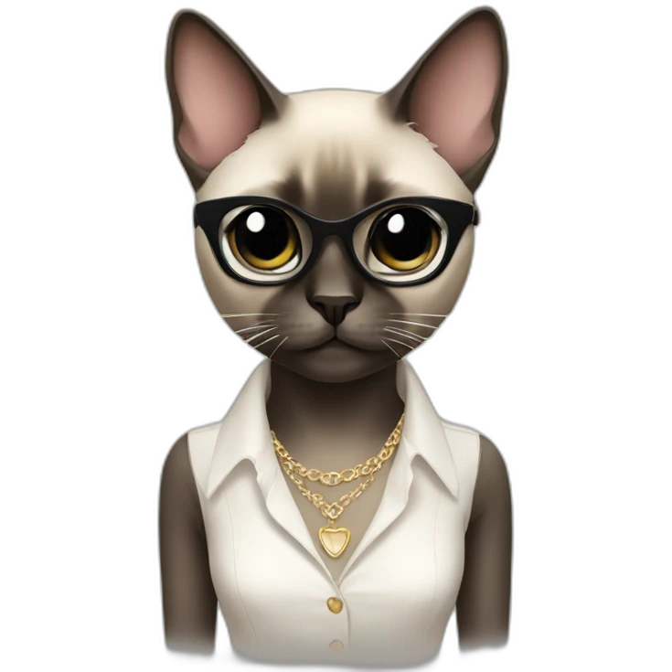 Siamese cat fashion designer emoji