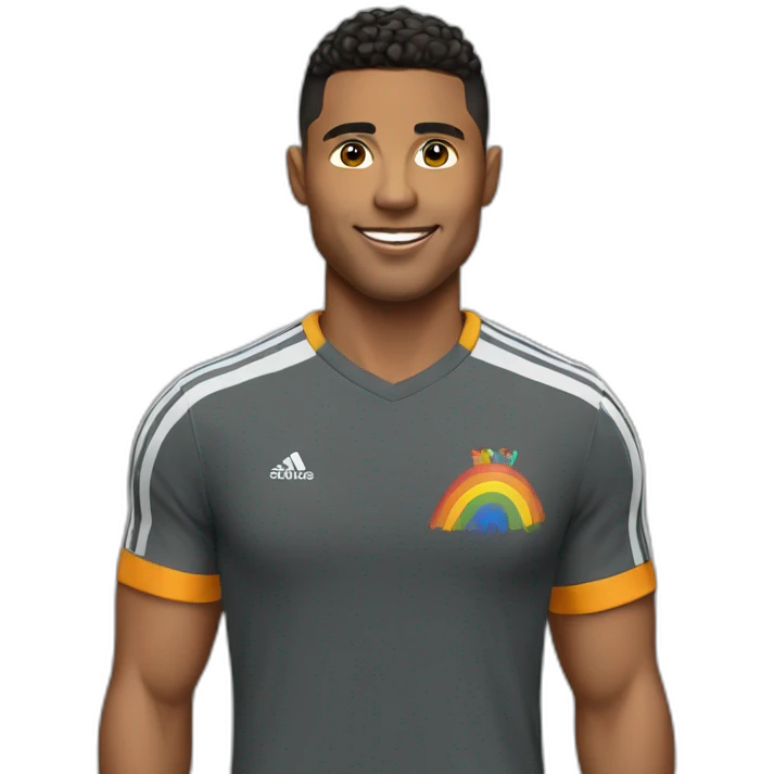 A gay wearing a ronaldo teshirt emoji