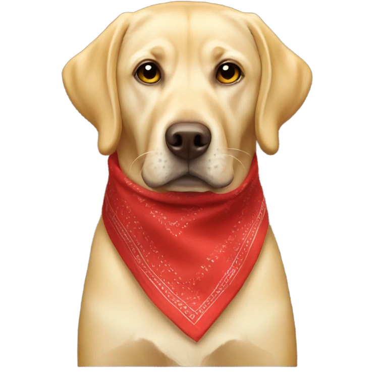 Yellow Labrador wearing a red bandanna  emoji