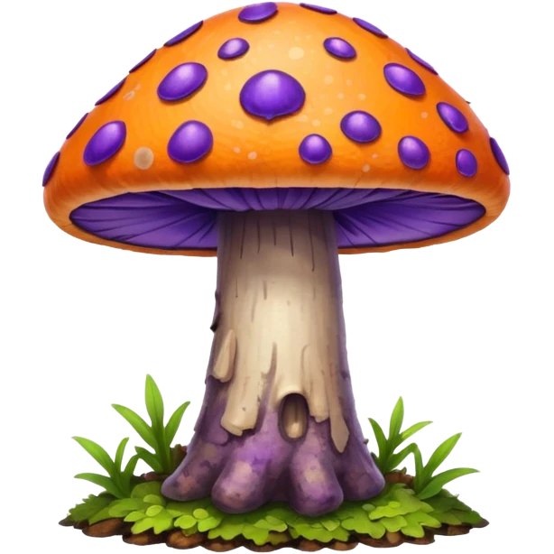 wild colorful mushroom growing on tree emoji