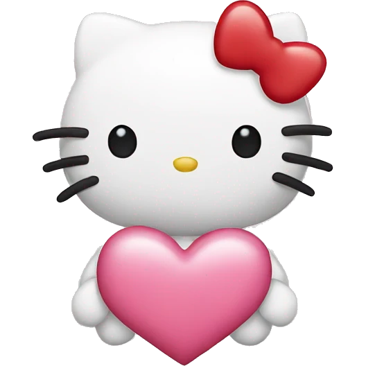 Hello kitty with a heart emoji