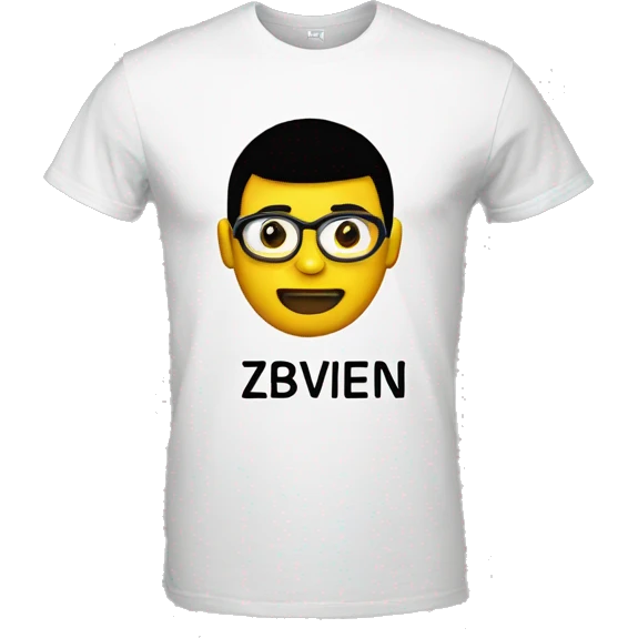t-shirt with text "ZNIVIEN" emoji