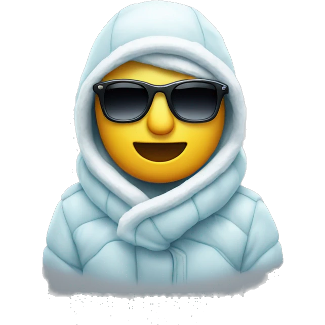 freezing emoji with sunglasse emoji
