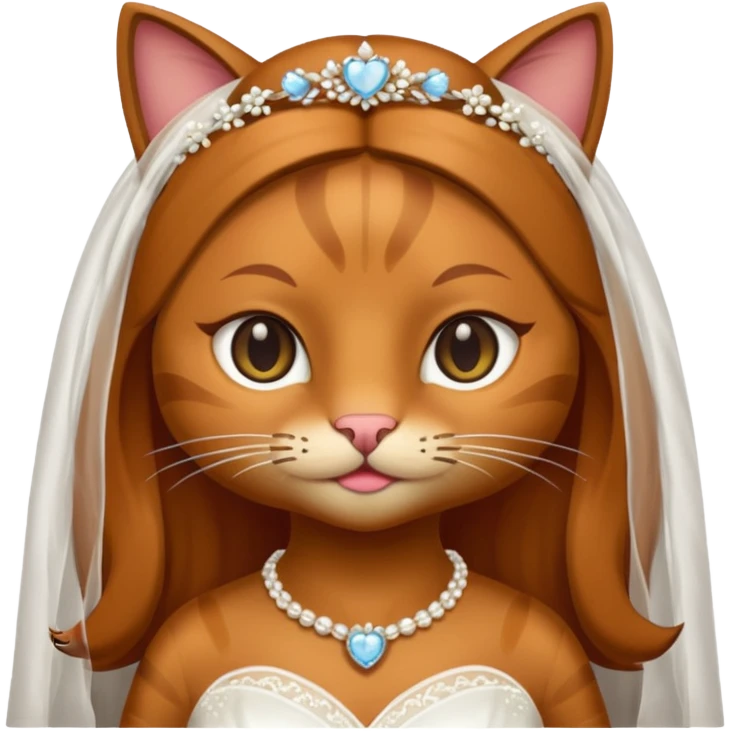 brown cat bride emoji
