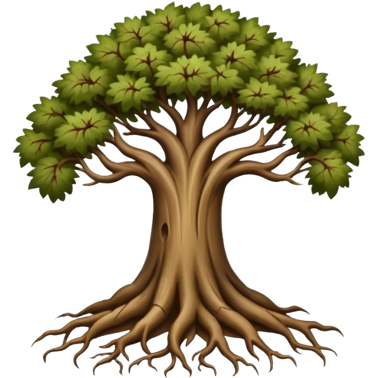 tree with roots emoji