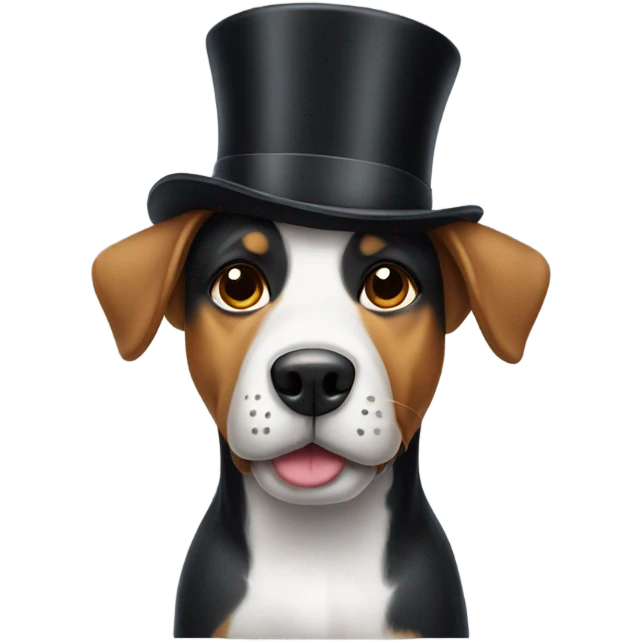 Dog with a top hat  emoji